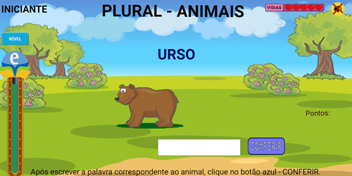 Imagem do jogo: Plural de Animais
