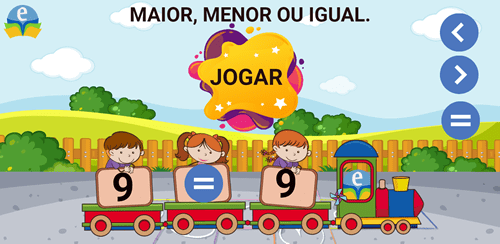 Maior, menor ou igual - Trem Arraste o símbolo de maior, menor ou igual no vagão do trem dos números.