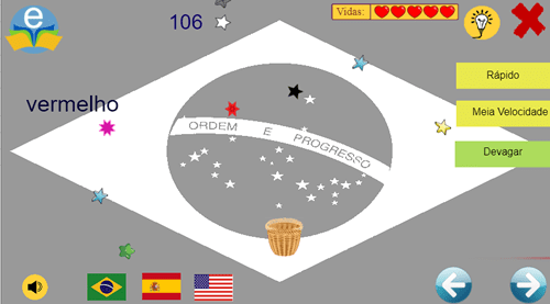 Imagem do jogo: Cai e pega cores - idiomas - estrela