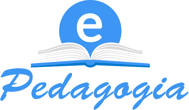 A imagem � o logotipo do site. Formado por um livro aberto, ao centro um c�rulo azul com a letra E em banco, ao lado do livro a palavra pedagogia.