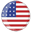 Imagen en forma de círculo con la bandera de los Estados Unidos, el sitio se utiliza para elegir el idioma inglés. 